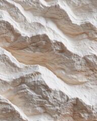 Obraz premium Textured surface with wavy patterns in shades of beige and cream, filling the entire frame, showcasing natural variations and depth in the material
