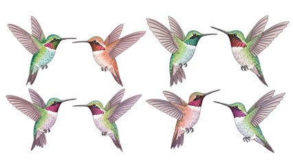 watercolor Hummingbird clipart for graphic resources © liana