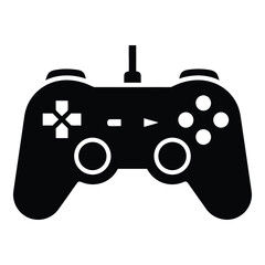 Black game controller silhouette with directional pad and buttons gamepad gaming black silhouette de