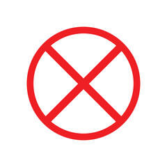 Obraz premium Red Forbidden Prohibited Sign Icon Isolated on White Background - Stop and Cancel Symbol 