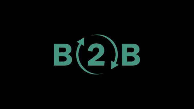 Business, Technology, Internet and network concept animation. B2B Business company commerce technology marketing concept with refresh or recycle icon in transparent background in 4K animation 