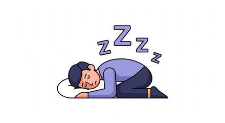 Person Sleeps deeply peacefully in modern illustration style