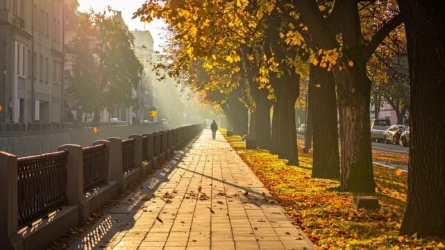 Leerer Gehweg mit B&auml;umen
