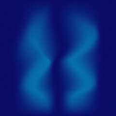 Naklejka premium Abstract dark blue symmetrical wave background with grainy texture and soft glowing aura for premium designs