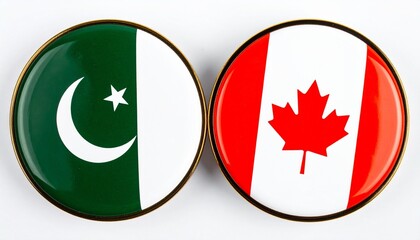 Pakistan and Canada Flag Badges Side by Side
