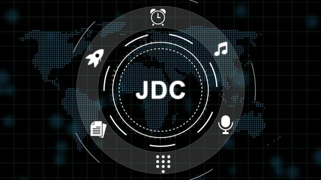JDC Brand Identity Interface on Dark Blue Background with Teal interface dark blue background teal digital technology