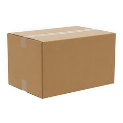 Large empty brown cardboard box isolated on transparent background transparent background