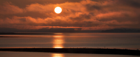 Panorama Of Lac Du Der At Sunrise