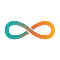 Modern infinity symbol with gradient colors isolated on transparent background transparent background