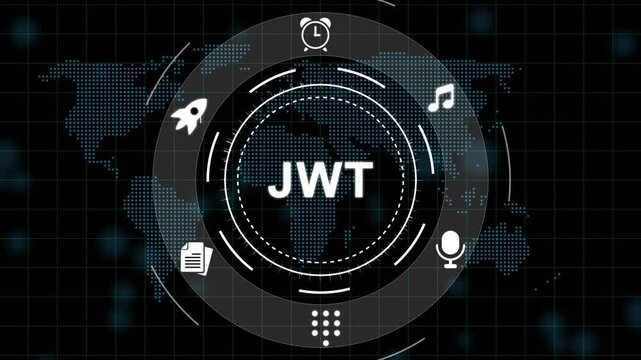 JWT Web Token jwt technology concept with on a dark background json web token coding programming