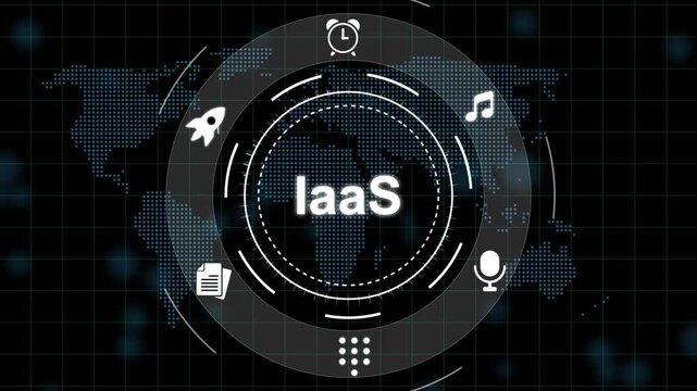 IaaS Cloud Computing Concept with Infographic on Dark Background IaaS infrastructure as a service technology