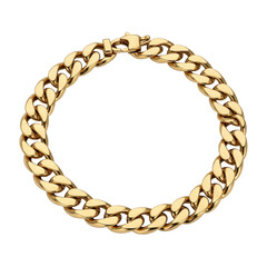 Obraz premium A gold chain bracelet on a white background