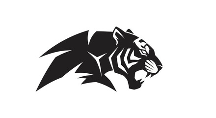 Black tiger head silhouette graphic © Lunox