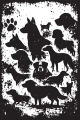 Grunge Collage of Dog Breeds