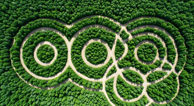 Aerial View of a Complex Tree Maze