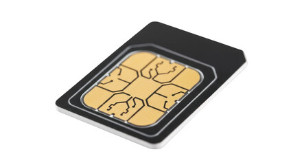 Close up of a modern nano sim card isolated on transparent background © SM