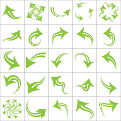 Obraz premium Set of arrow icons. vector illustration arrow shapes in various styles.