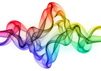 Naklejka premium Rainbow Colored Smoke Trails on White Background
