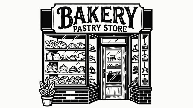 bakery pastry store shop retail interior business commercial market display products customer service shopping merchandise storefront design sales urban local with counter oven bread showcase