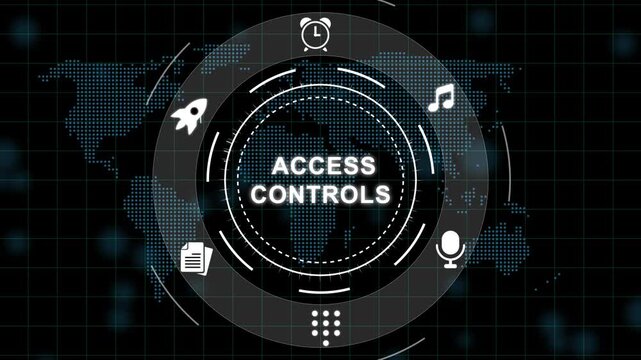 Access Controls Digital Interface Security Concept with on Dark Background login authentication