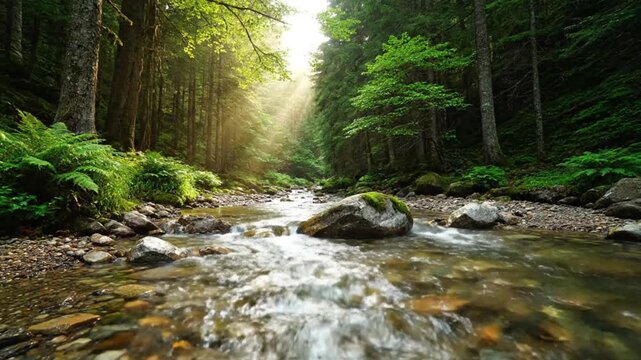 Man running in sunrise field with foggy landscape