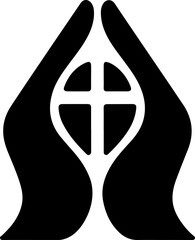 Three Crosses Hill Silhouette Christian Symbol