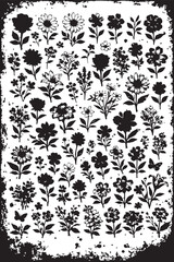 Grunge Collection of 100 Flowers