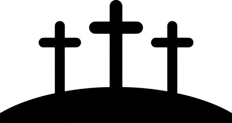 Three Crosses Hill Silhouette Christian Symbol