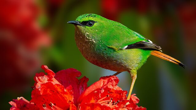 The fire-tailed myzornis is a species of bird. Its genus Myzornis is monotypic, and has recently been placed in the family Paradoxornithidae.