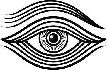 Naklejka premium Eye Icon Vector Illustration Flat Line Symbol for Vision View Look Privacy Security and Visibility Concept