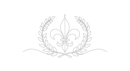 fleur de lis symbol with laurel wreath © Ahmad