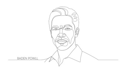 line drawing of a man with short hair