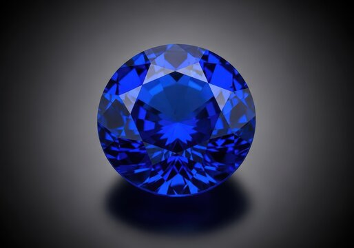 Macro photograph of a brilliant royal blue faceted sapphire gemstone showing deep color saturation and sparkling internal light reflections, saturation, azure, valuable