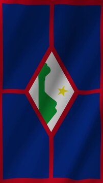 Vertical Sint Eustatius Flag Waving Animation, 4K Quality