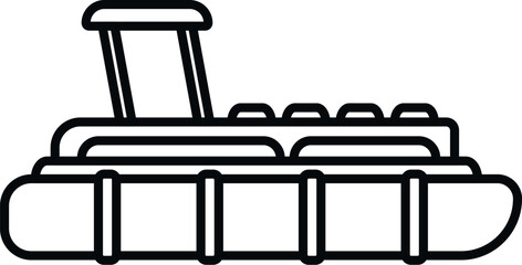 Pontoon boat vector line icon on a white background © anatolir