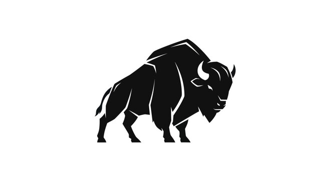 Bold silhouette of a majestic bison