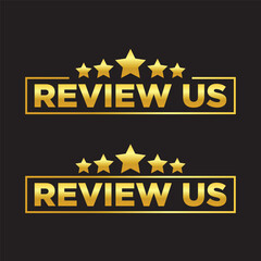 Review us. User rating concept. Review and rate us with 5 stars. Business concept. Vector illustration.