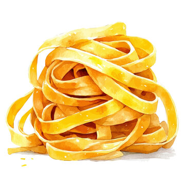 watercolor of Pasta draw illustration, isolated on a white background.