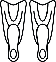 Pair of flippers outline icon representing water recreation and diving activities © anatolir