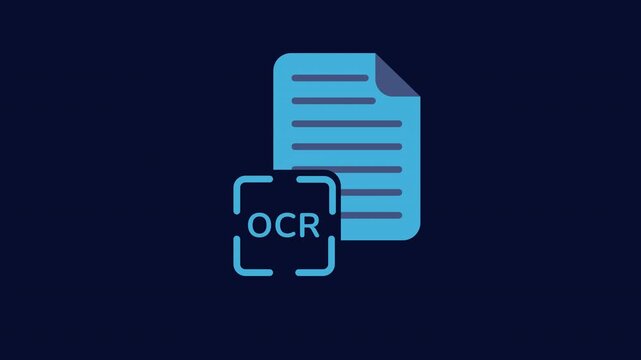 OCR Text Scan Icon, Vibrant Colored, Seamless Loop Animation, 4K Transparent Background