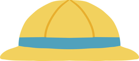 파란리본이 둘러진 유치원 모자 일러스트