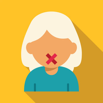 Person with red tape over mouth censoring speech, depicting mutism and communication issues