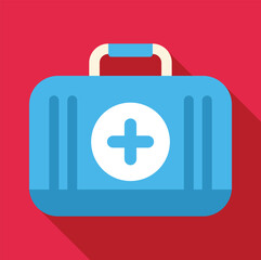 Fototapeta premium First aid kit providing health support and emergency medicine in a flat design
