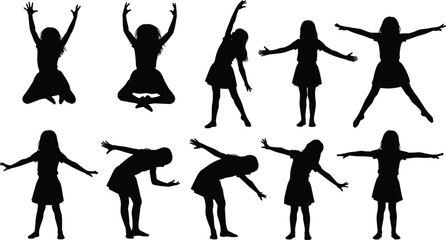 Obraz premium Vector silhouettes of diverse people including students, hikers, business professionals, elderly seniors, military soldiers, cowboys, and active children, for various versatile lifestyle concepts.