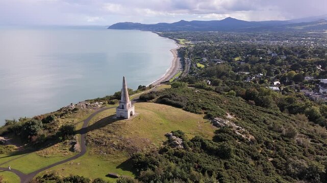 Aerial view of Killiney Hill in Dublin, Ireland