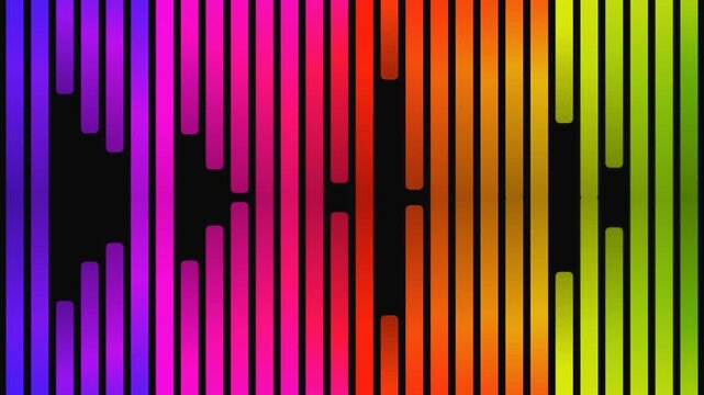 Dynamic Vertical Lines with Rainbow Gradient on Black Background