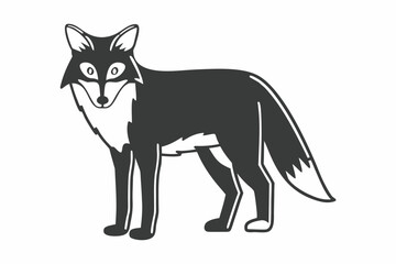 Obraz premium Stylized Fox Illustration Standing on White Background