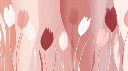 Abstract Floral Design with Soft Pastel Background