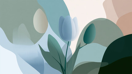 Abstract Tulip in Soft Pastel Colors