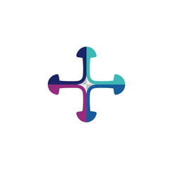 Abstract geometric design with gradient color and black background